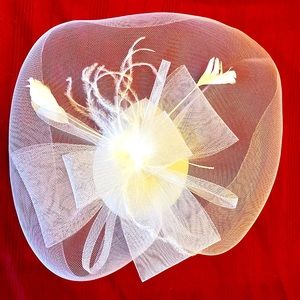 Beautiful white feather fascinator.  Brand new, never worn. Vintage accessory!!!